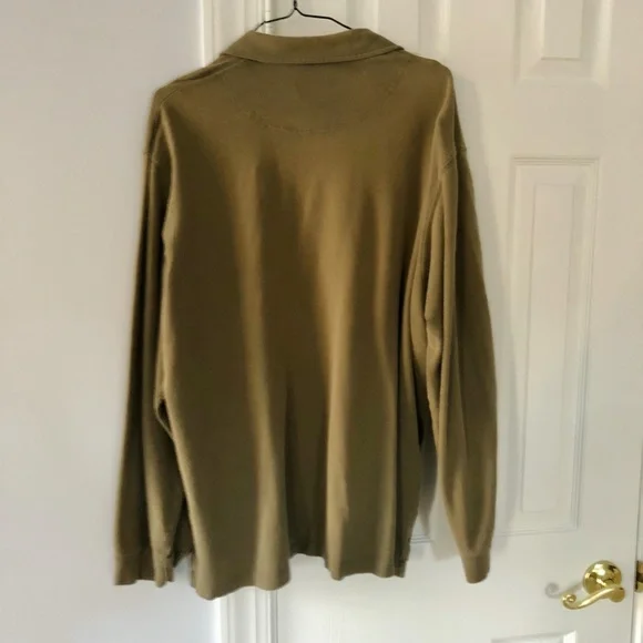 Eddie Bauer Long Sleeve Cotton Polo Shirt - Picture 2 of 4